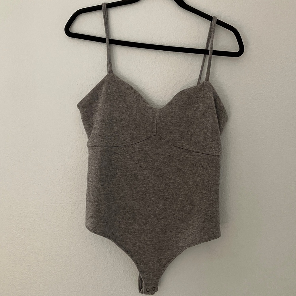 Express Winter Fall Gray Bodysuit Top